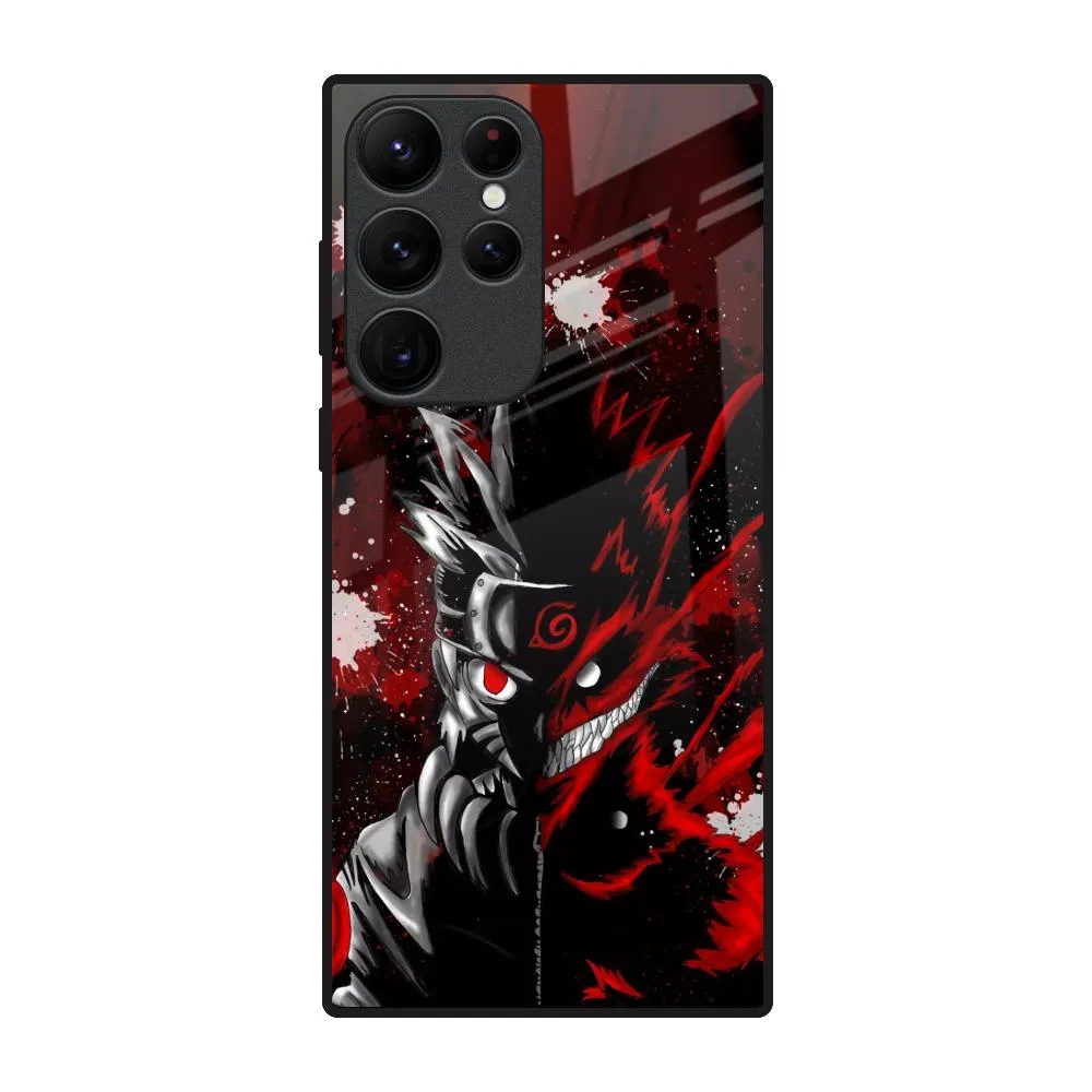 Slim Texture Dark Character Glass Case for Samsung Galaxy S22 Ultra 5G