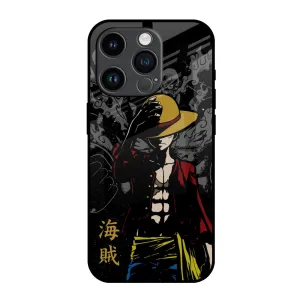 Dark Luffy Glass Case for iPhone 14 Pro Gloss Texture