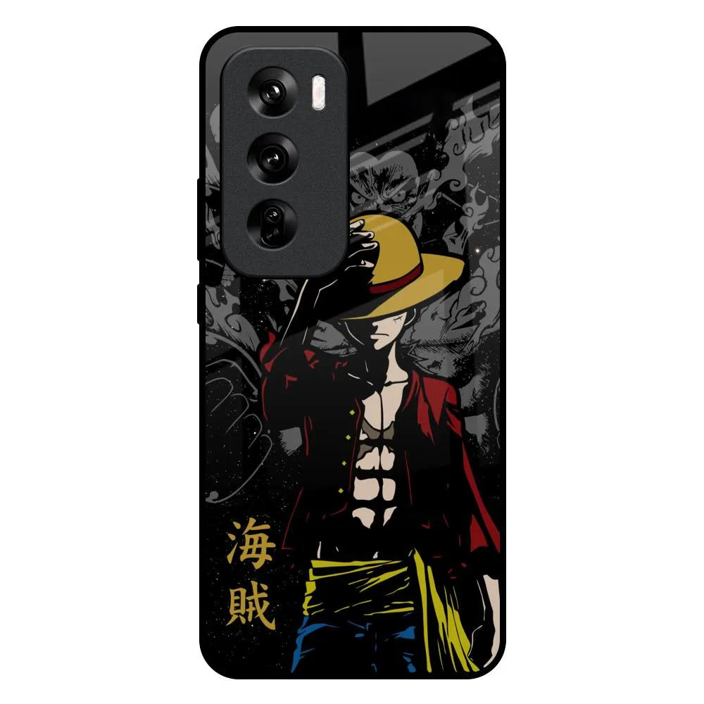 Dark Luffy Glass Case for Oppo Reno 12 5G Protective Pattern Vivid Surface