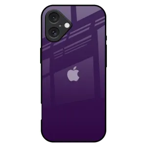 Gloss Finish Design Work Essentials Dark Purple Glass Case for iPhone 16 Plus