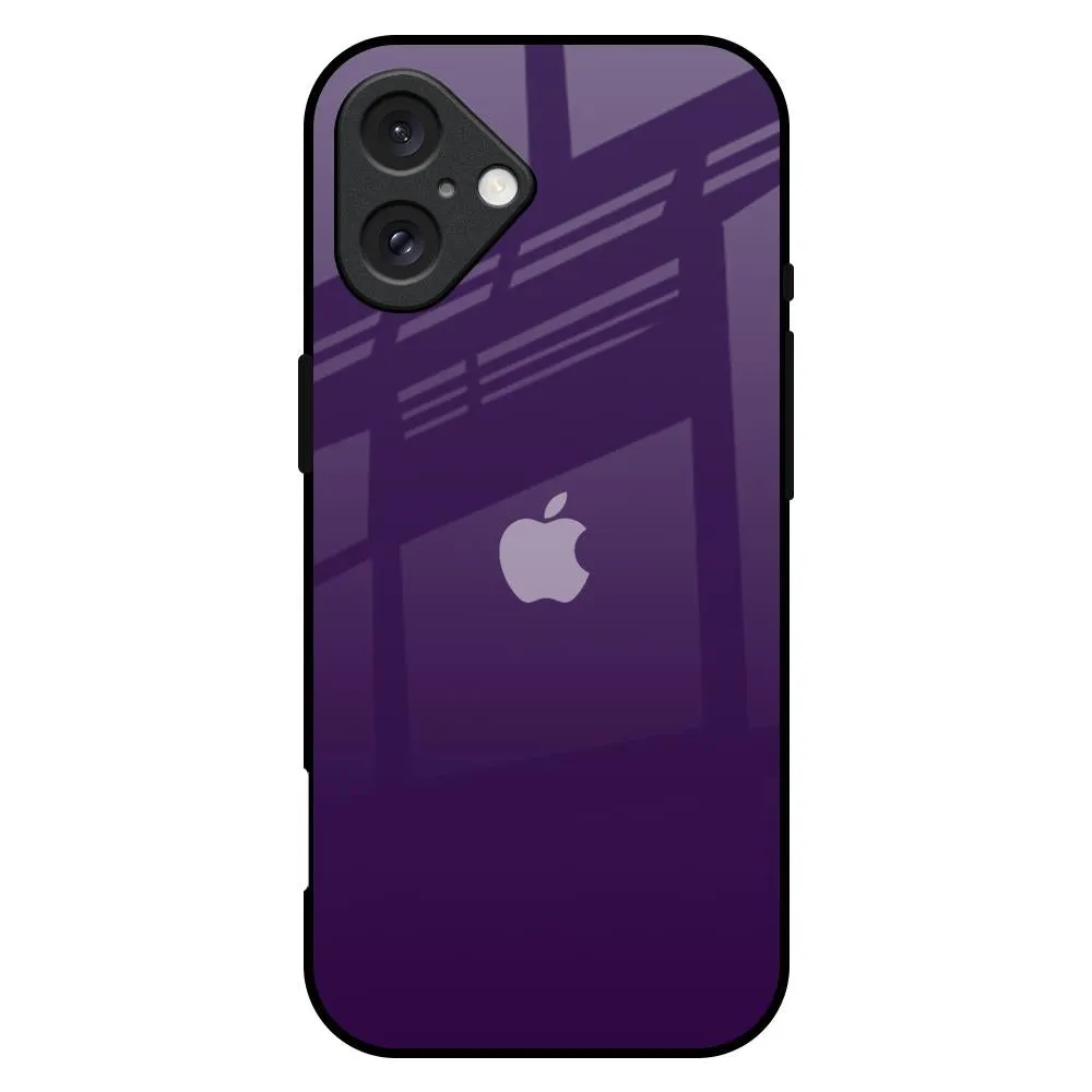 Gloss Finish Design Work Essentials Dark Purple Glass Case for iPhone 16 Plus