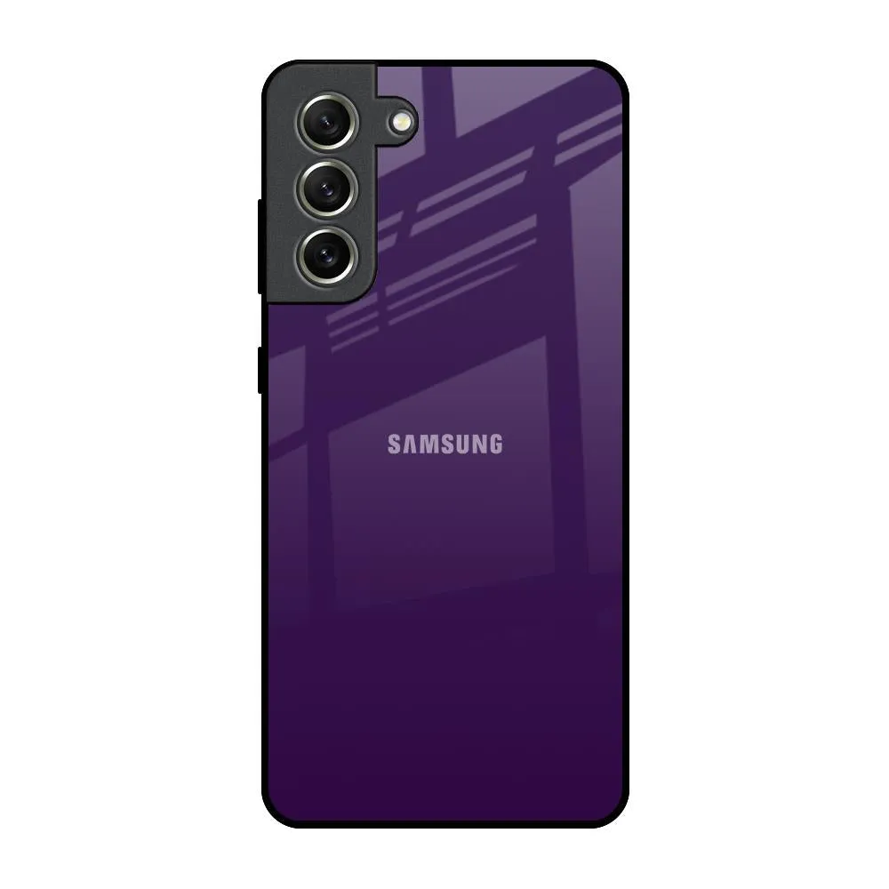 Elegant Layer Texture Dark Purple Glass Case for Samsung Galaxy S21 FE 5G