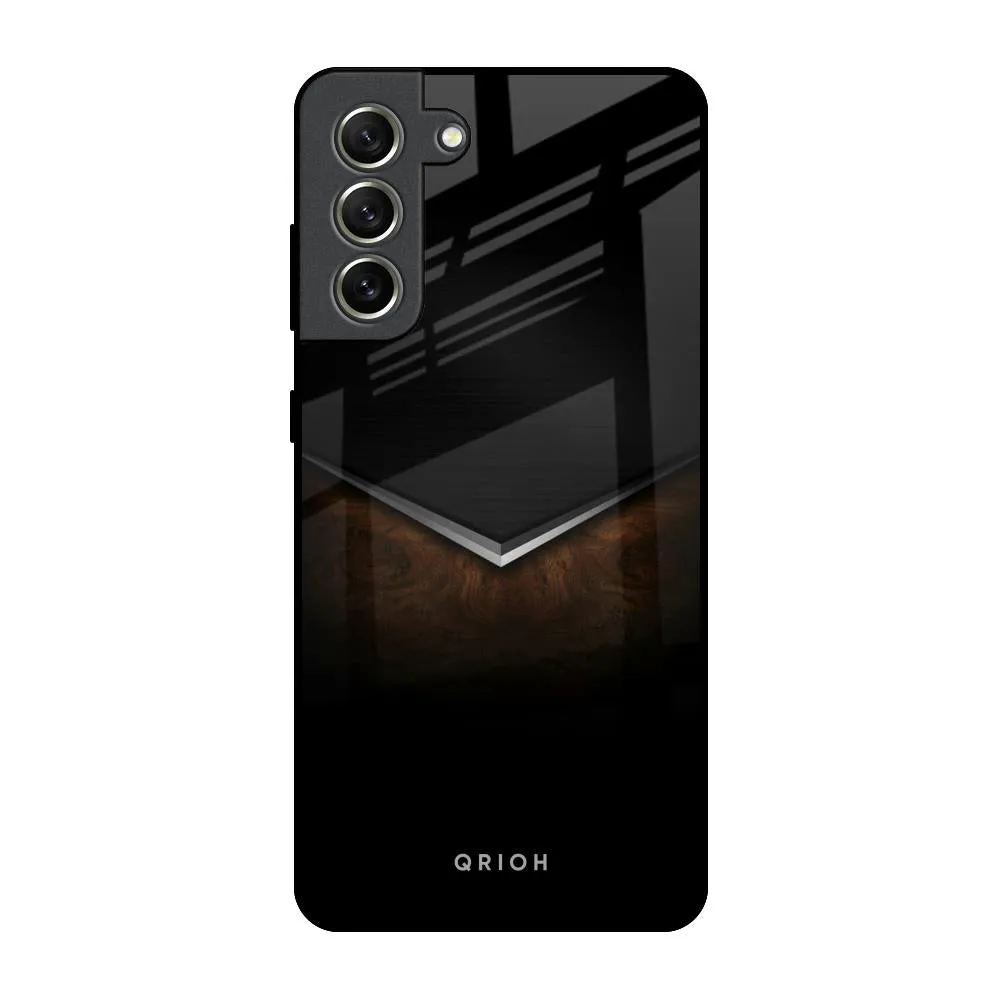 Dark Walnut Glass Case for Samsung Galaxy S21 FE 5G Rugged Protection Durable touch