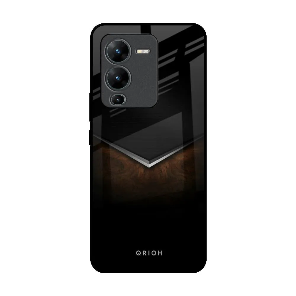 Portable Protection Dark Walnut Glass Case for Vivo V25 Pro