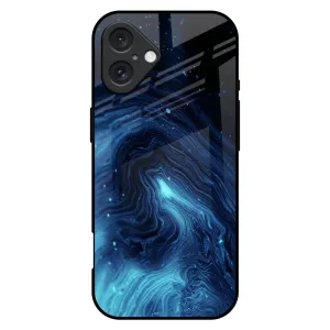 Urban Minimalism Work Essentials Dazzling Ocean Gradient Glass Case For iPhone 16 Plus