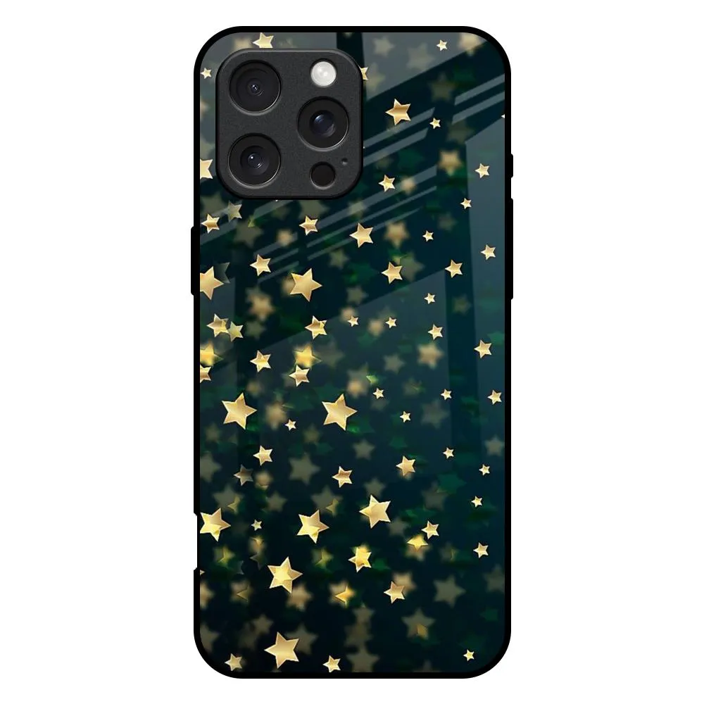Dazzling Stars Glass Case For iPhone 16 Pro Max Outdoor Use