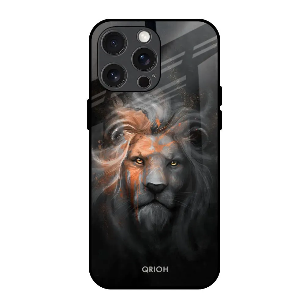 Everyday Carry Modern Touch Devil Lion Glass Case for iPhone 15 Pro Max