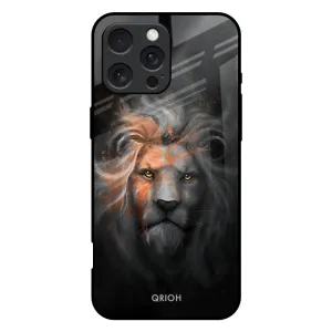 Smooth Texture Pattern Luxury Texture Design Devil Lion Glass Case for iPhone 16 Pro Max