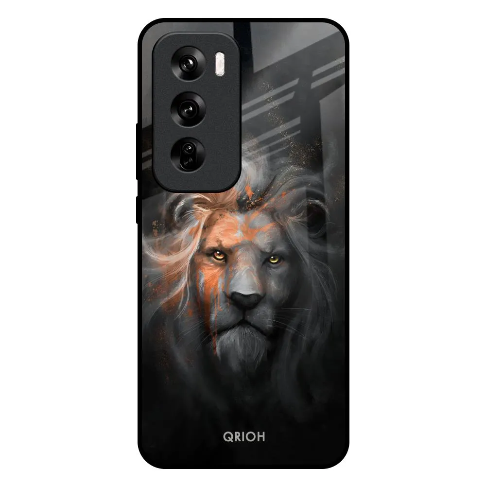 Anti Slip High gloss Devil Lion Glass Case for Oppo Reno 12 5G
