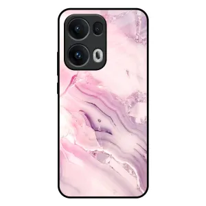 Diamond Pink Gradient Glass Case For Oppo Reno13 Pro 5G Durable Pattern Texture
