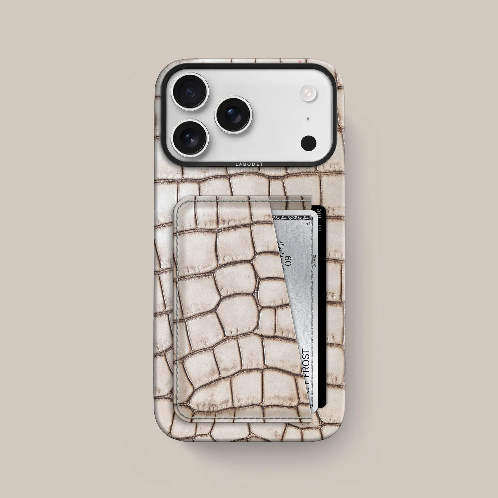 Anti Shock Layer Double Card Case 1/1 Cafe Creme For iPhone 17 Pro Max In Alligator