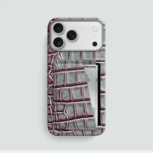 High gloss Double Card Case 1/1 Cardinal-Shine For iPhone 17 Pro Max In Alligator