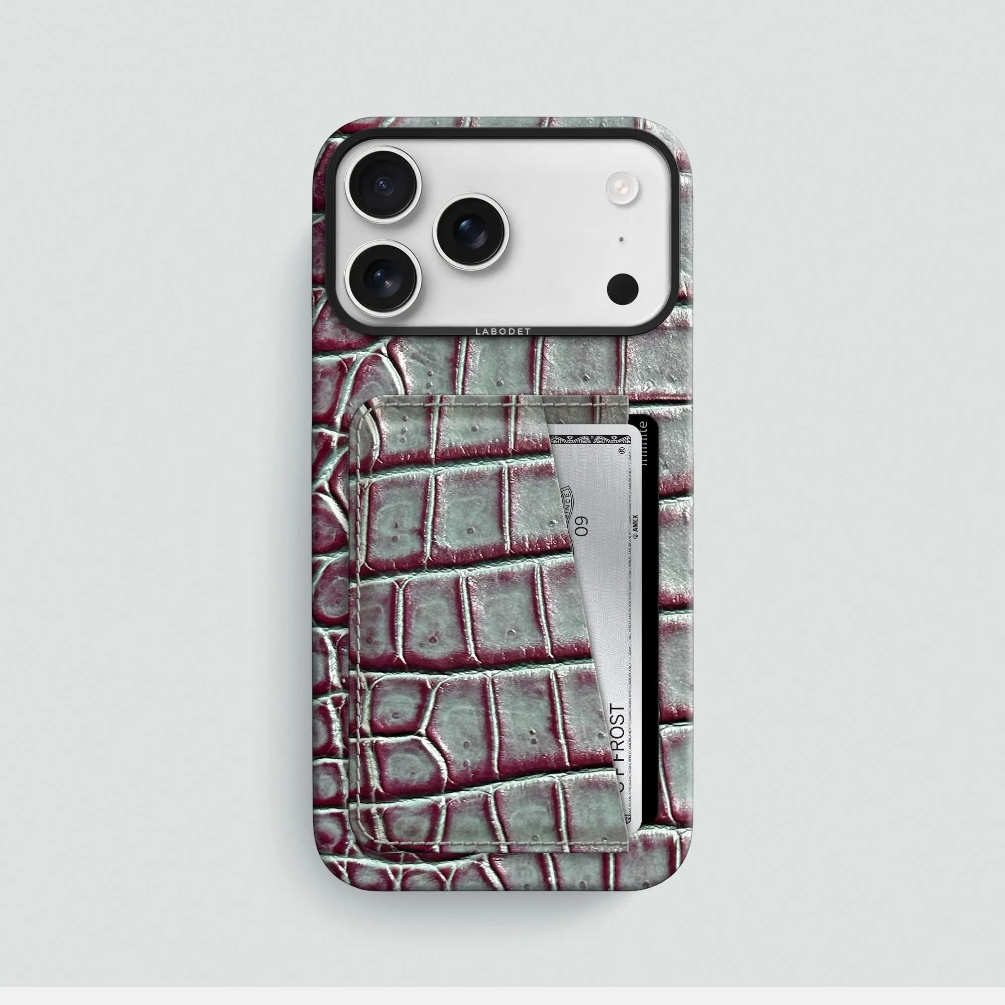 Double Card Case 1/1 Cardinal-Shine For iPhone 17 Pro Max In Alligator Scratch Proof Soft Grip