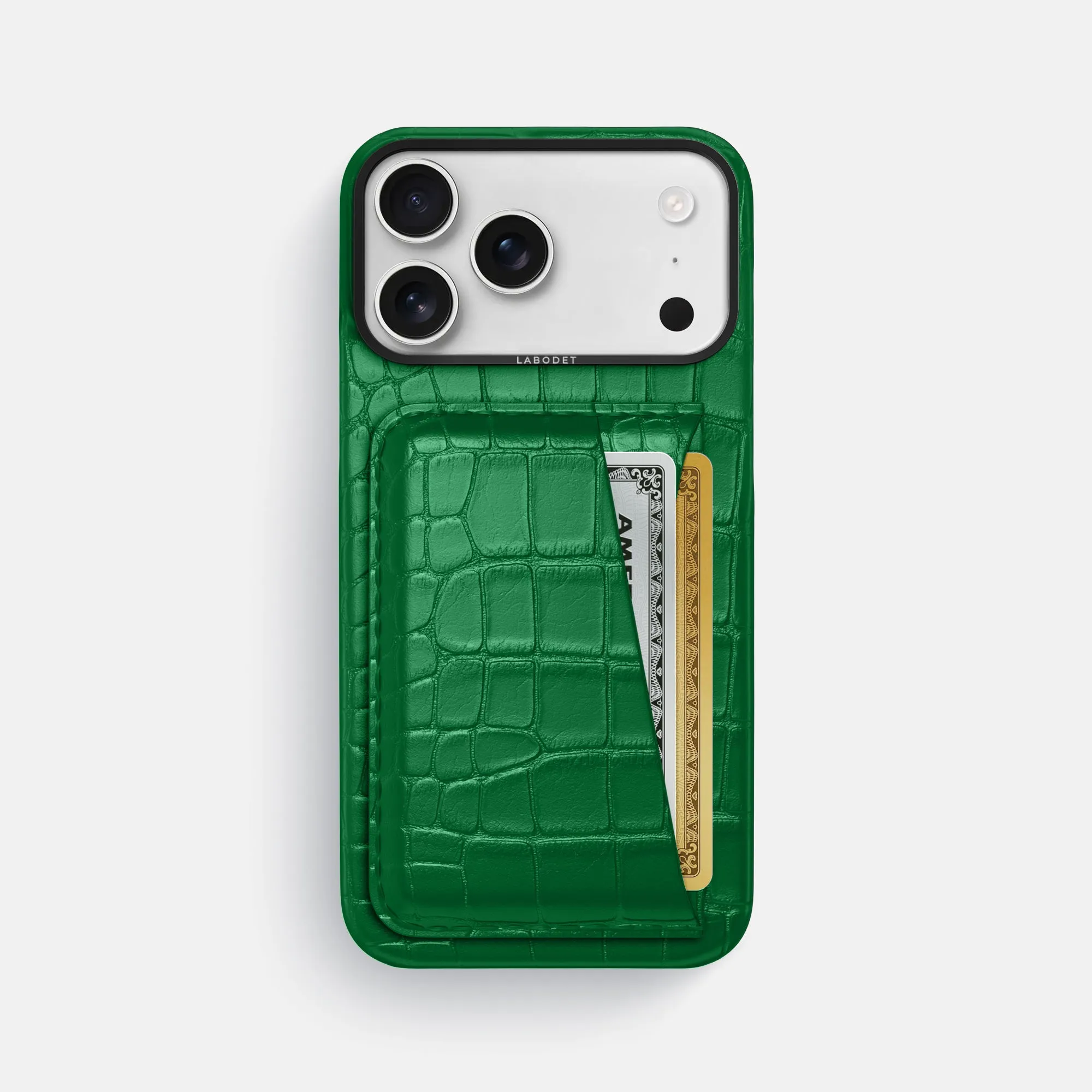 Compact Structure Modern Grip Texture Double Card Case For iPhone 17 Pro Max In Alligator