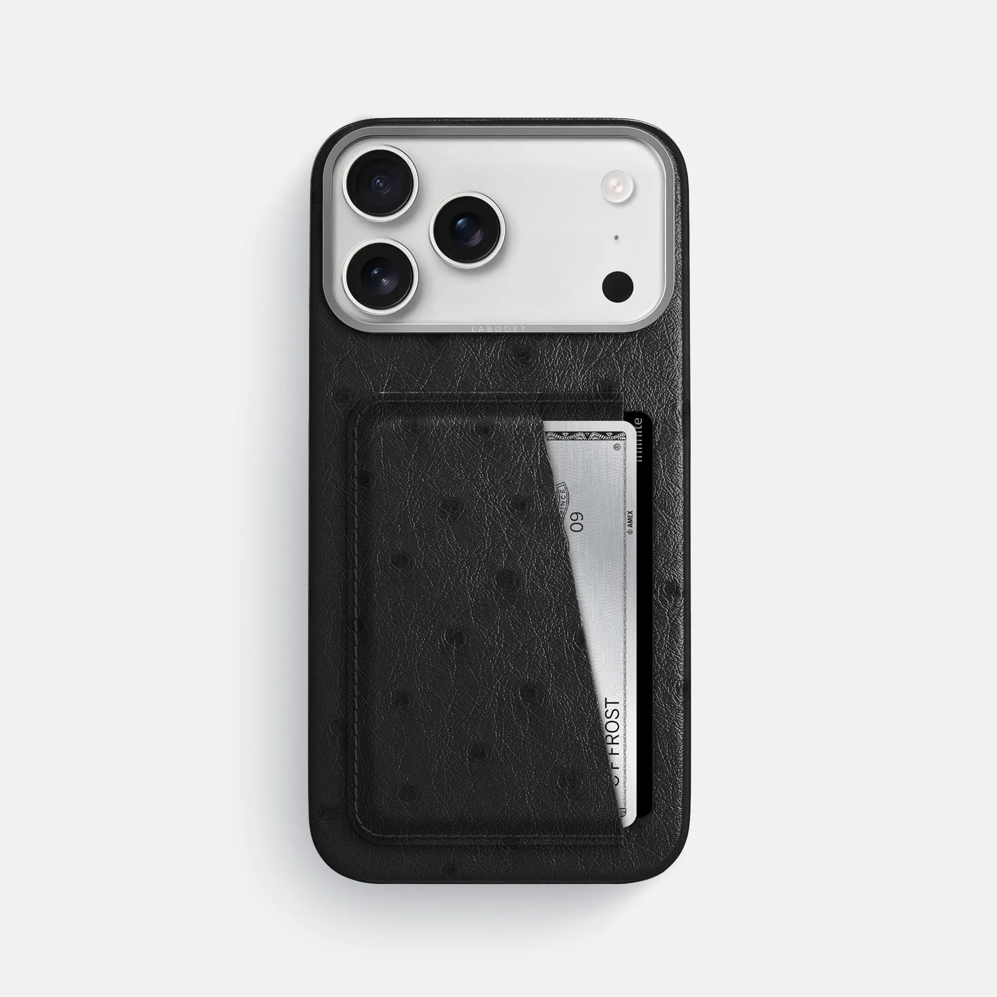 Youth Style Rugged Grip Double Card Case For iPhone 17 Pro Max In Ostrich