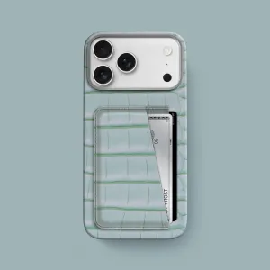 Double Card Case Mint Gum For iPhone 17 Pro Max In Alligator Lightweight Feel