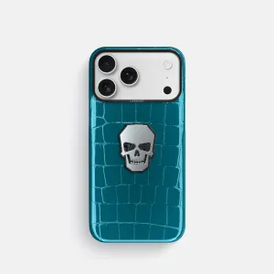 Durable Form Anti Scratch Layer Classic Case With Titanium Skull For iPhone 17 Pro In Shiny Alligator