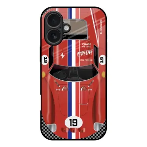 Premium Style Office Accessory Racing Vintage Glass Case for iPhone 17