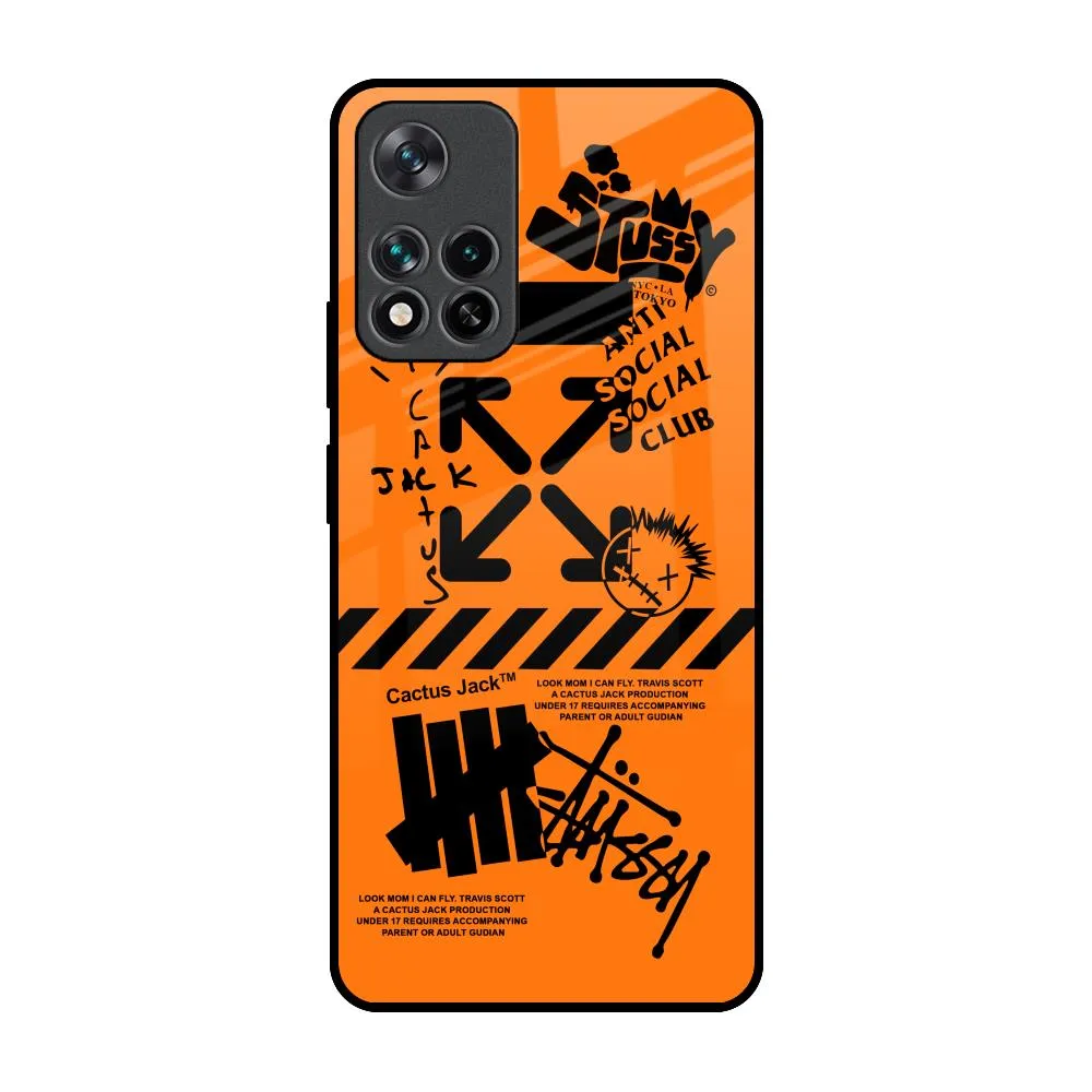 Vivid Design Texture Shock Layer Anti Social Club Glass Case for Mi 11i