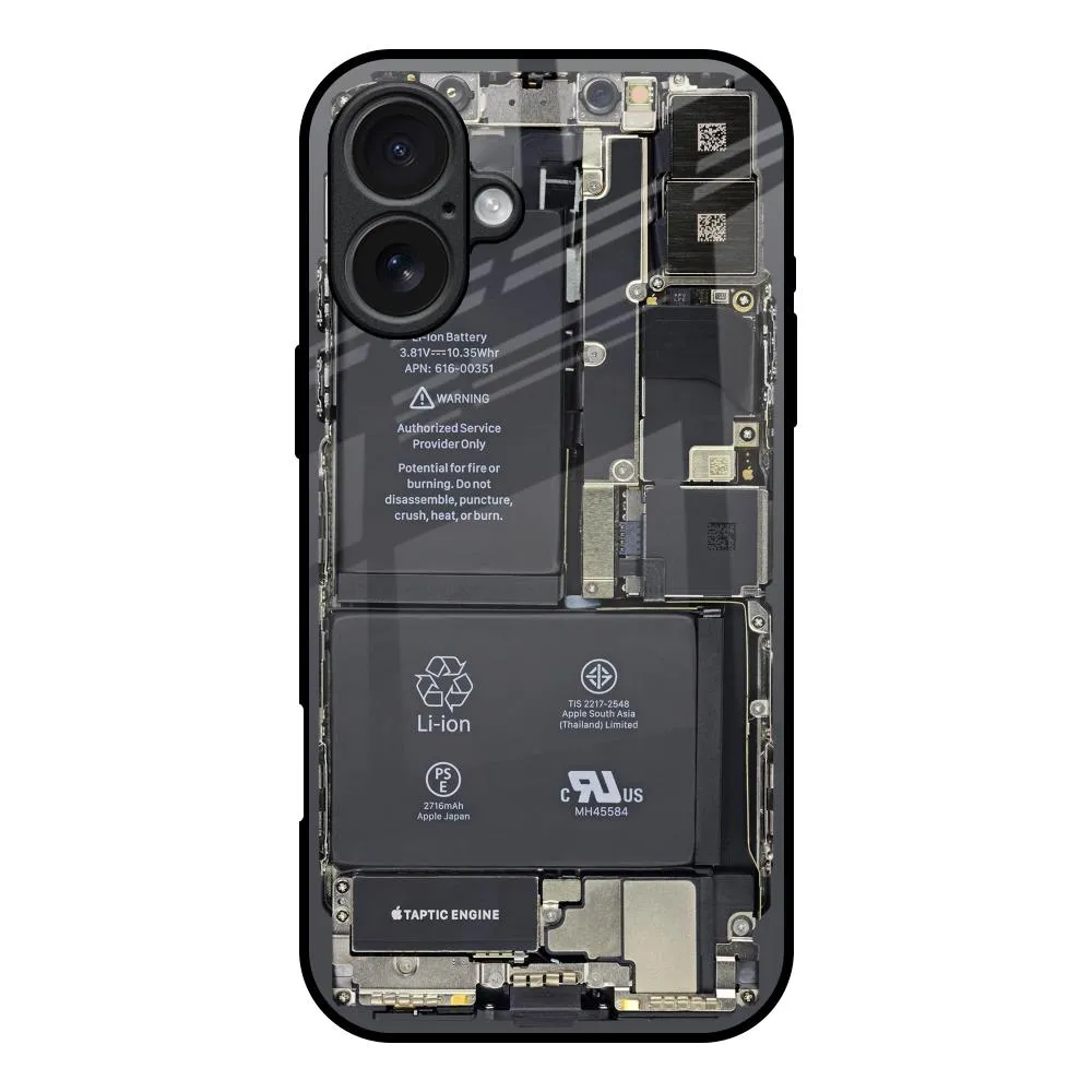 Travel Friendly Skeleton Inside Glass Case for iPhone 17