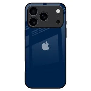 Protective Corner Royal Navy Glass Case for iPhone 17 Pro Max