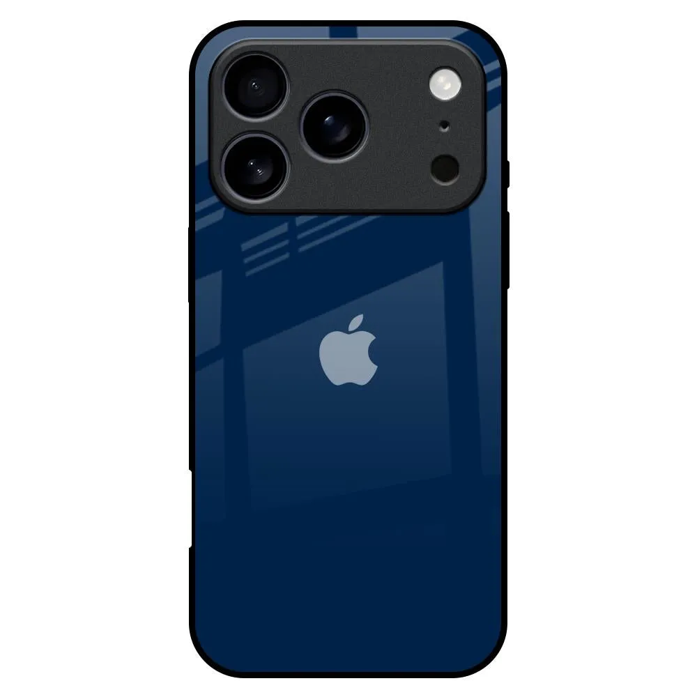 Protective Corner Royal Navy Glass Case for iPhone 17 Pro Max