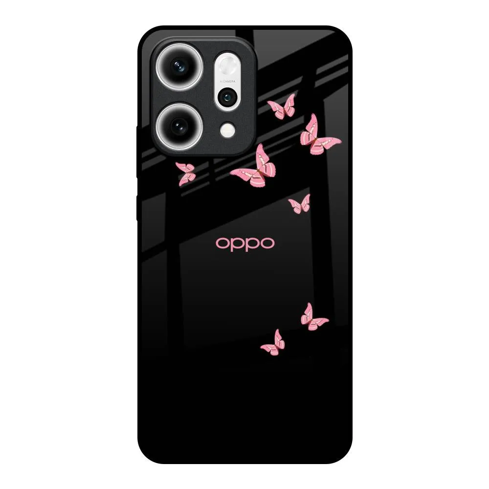 Fly Butterfly Glass Case for Oppo Reno14 5G Modern Frame