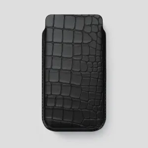 Pouch Case For iPhone 14 Pro Max In Alligator Glossy Look
