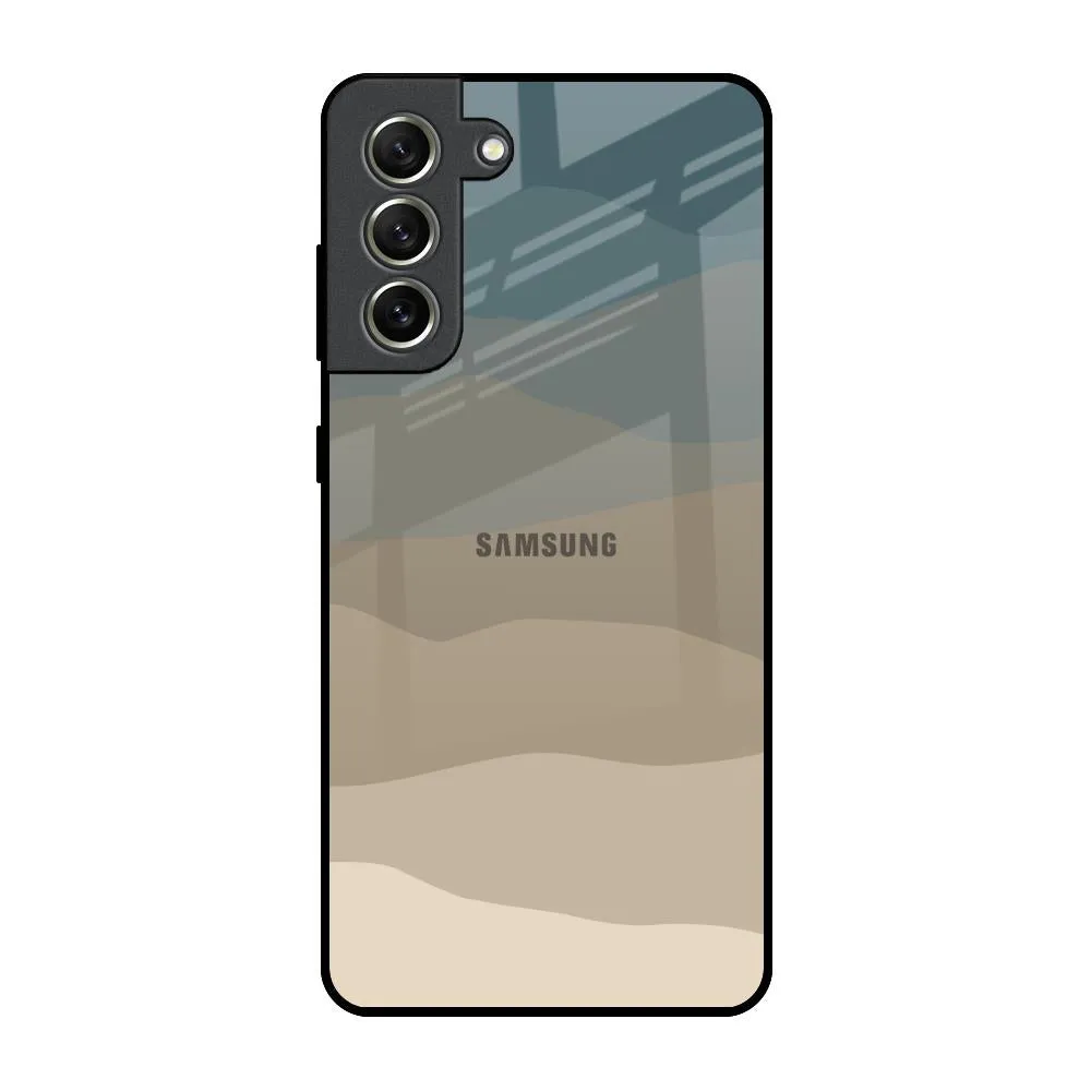 Abstract Mountain Pattern Glass Case for Samsung Galaxy S21 FE 5G Protective Form Texture Durable Design