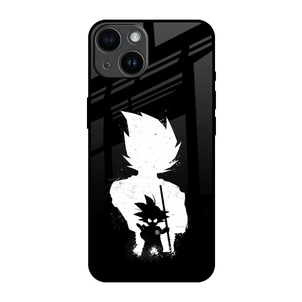 Soft Edge Texture Minimal Pattern Texture Monochrome Goku Glass Case for iPhone 14
