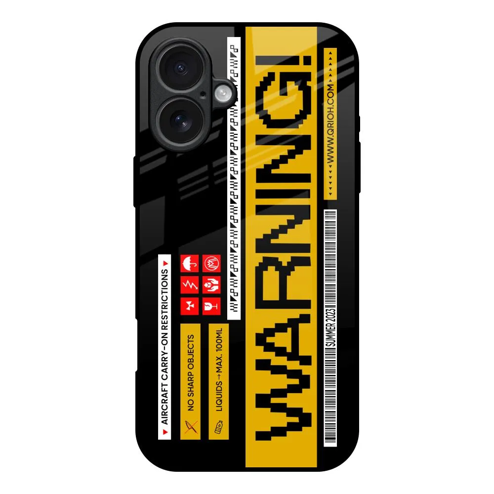 3D Effect Sleek Feel Aircraft Warning Glass Case for iPhone 17