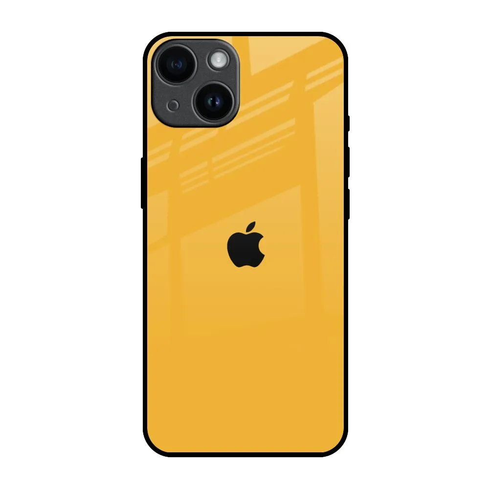 Fluorescent Yellow Glass case for iPhone 14 Creative Texture Hand Friendly