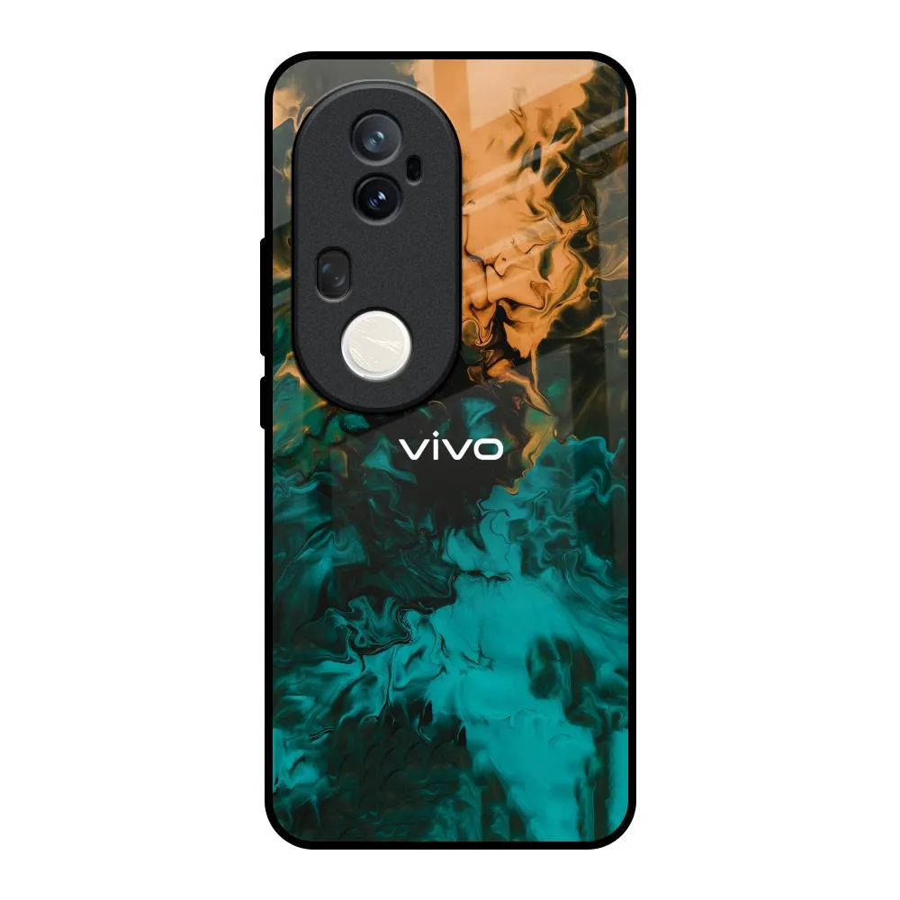 Matte Pattern Matte Texture Surface Watercolor Wave Glass Case for Vivo T4 Ultra 5G