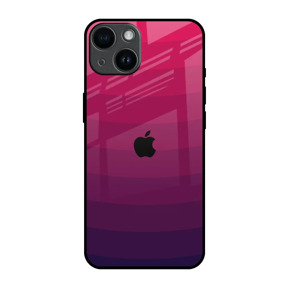 Wavy Pink Pattern Glass Case for iPhone 14 Wireless Compatible