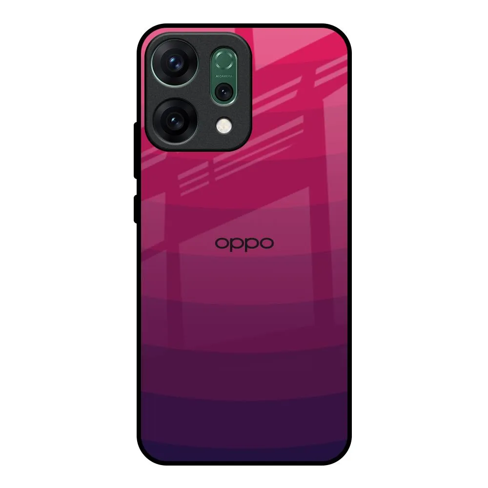 Wavy Pink Pattern Glass Case for Oppo Reno14 Pro 5G Resistant Layer Raised Edges