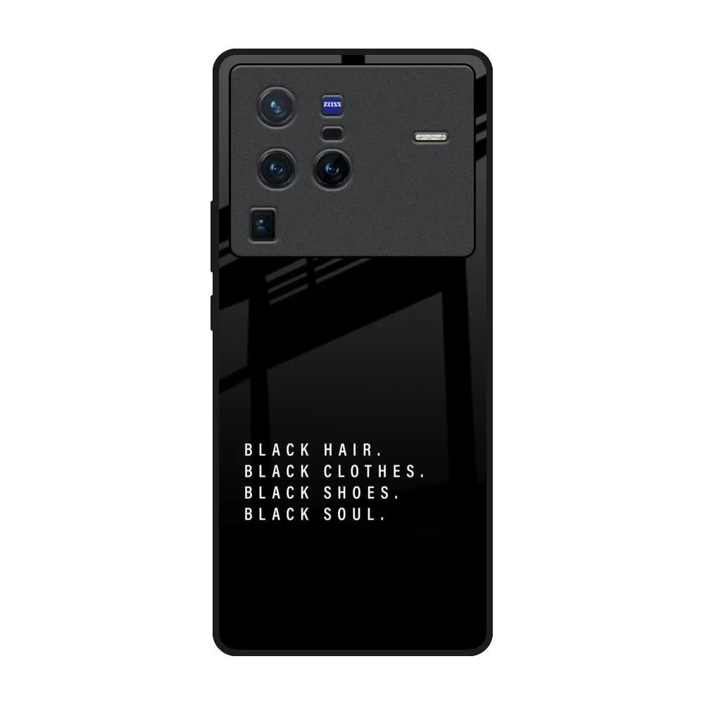 Luxury Detail Smooth Coating Black Soul Glass Case for Vivo X80 Pro 5G
