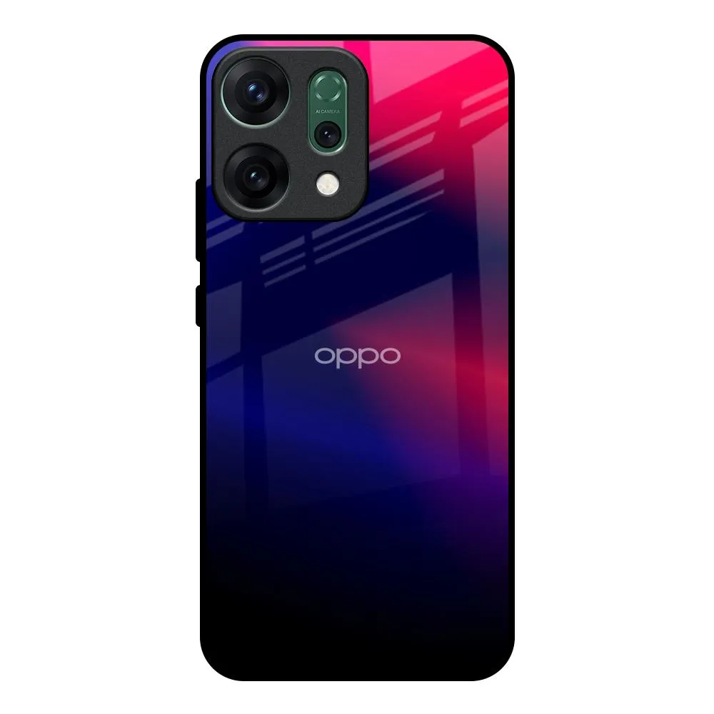 Blue Ombre Glass Case for Oppo Reno14 Pro 5G Smooth Finish Modern Texture