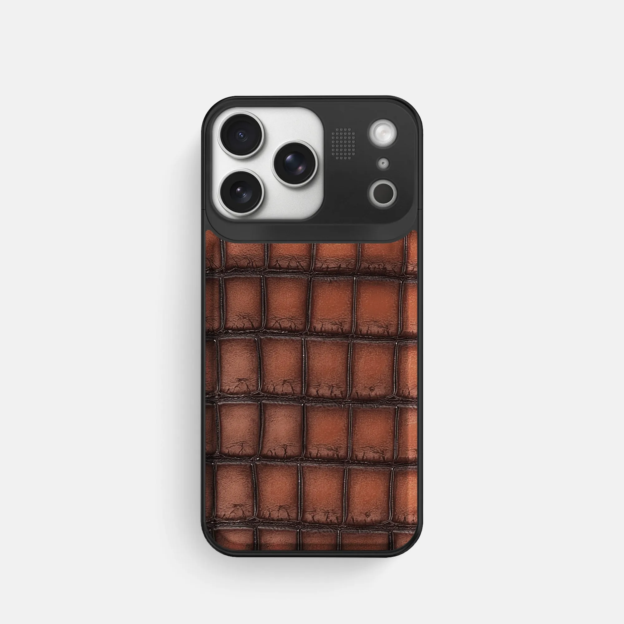 Soft Design Metal Case For iPhone 17 Pro In Patina Alligator