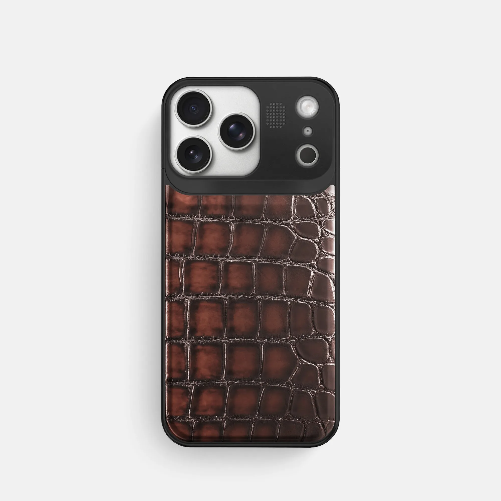 Refined Craftsmanship Premium Look Metal Case For iPhone 17 Pro In Patina Alligator