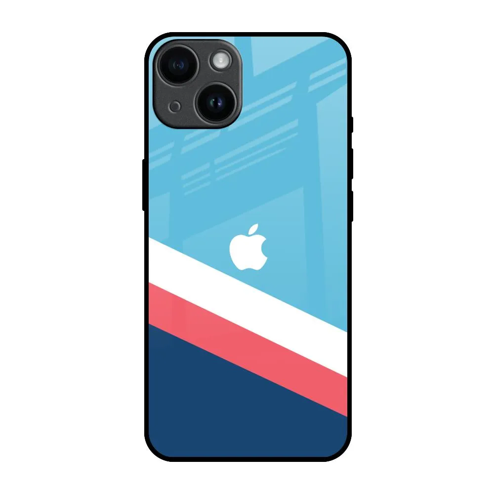 Subtle design Matte Feel Pink & White Stripes Glass Case For iPhone 14