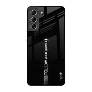 Follow Your Dreams Glass Case for Samsung Galaxy S21 FE 5G Elegant Design Layer Elegant Detail