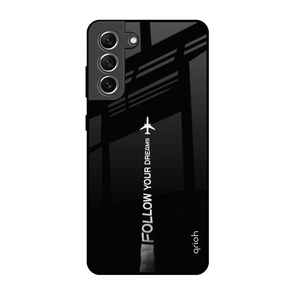 Follow Your Dreams Glass Case for Samsung Galaxy S21 FE 5G Elegant Design Layer Elegant Detail