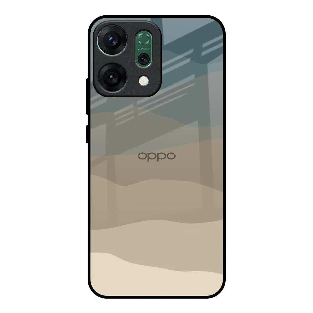 Elegant Build Texture Abstract Mountain Pattern Glass Case for Oppo Reno14 Pro 5G