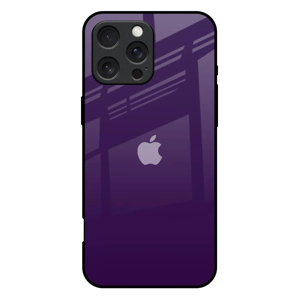 Dark Purple Glass Case for iPhone 16 Pro Max Raised Bezels Modern Style