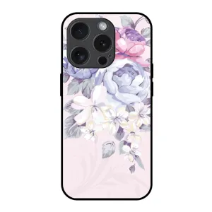 High-End Detail Elegant Floral Glass Case for iPhone 15 Pro