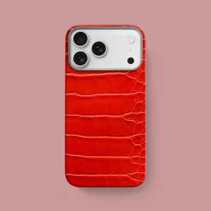 Classic Case Deep Coral For iPhone 17 Pro Max In Alligator Trendy Look Durable Edge Finish