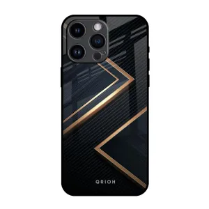 Sleek Golden & Navy Glass Case for iPhone 14 Pro Max Clear Texture Protective Finish