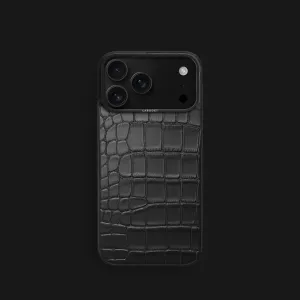 Classic Case Edition Black For iPhone 17 Pro In Alligator Modern Surface Design Rugged Frame