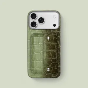 Sleek Edge Design Envelope Case Celadon Green For iPhone 17 Pro Max In Himalayan Crocodile