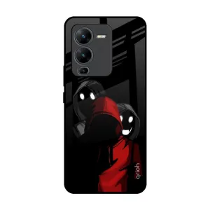 Compact Fit Shadow Character Glass Case for Vivo V25 Pro